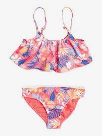 Girls 2 7 Hibiscus Party Crop Top Bikini Set Roxy