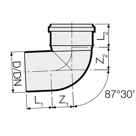 Curva 87 Gradi 30 In PP Polipropilene Valsir PP3 A Innesto D90mm VS0599051