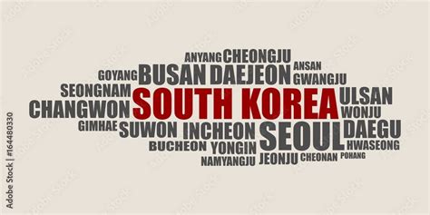 List Of Cities And Towns Of South Korea Word Cloud Collage Business