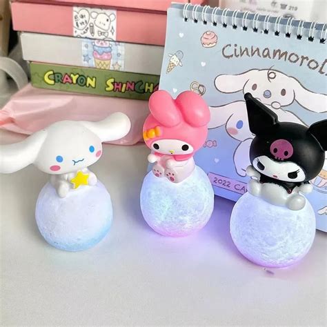 Sanrio Figura Anime Figura Kuromi Melody Cinnamoroll luminária