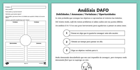 Ficha de actividad Análisis DAFO teacher made Twinkl