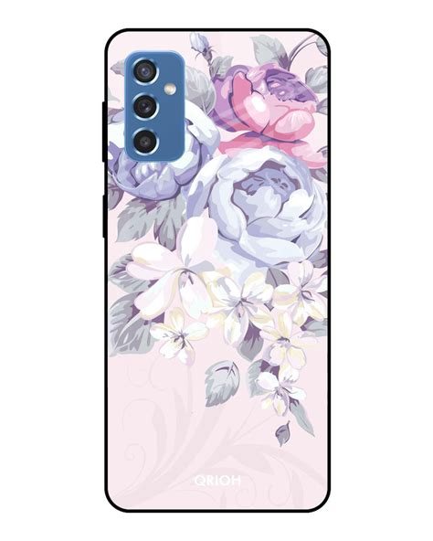 Buy Elegant Floral Printed Premium Glass Cover For Samsung Galaxy M