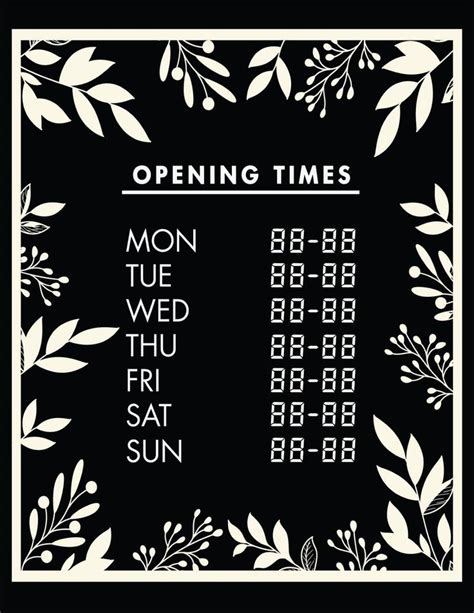 Free Business Hours Of Operation Sign Templates Customize Print