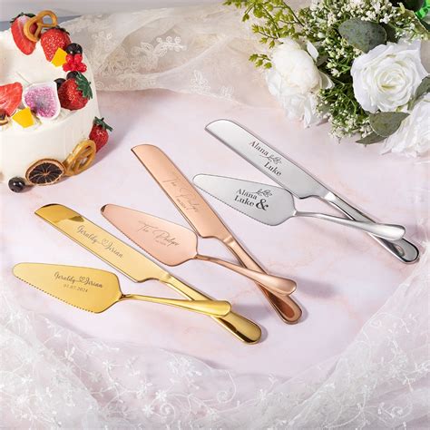 Personalized Wedding Cake Cutting Set with Names, Exquisite Stainless Steel Cake Cutter Serving ...