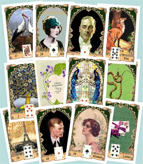 Liberty Art Nouveau Lenormand Fortune Telling Oracle Cards By Lynn