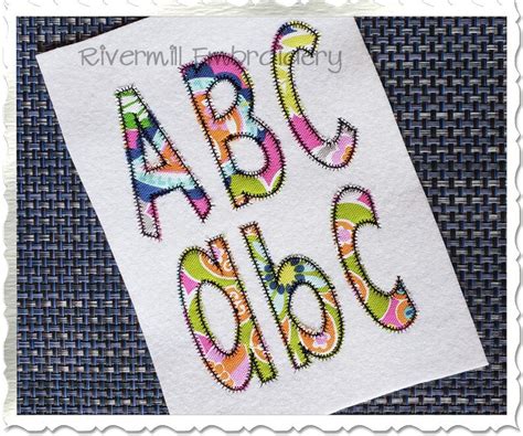 Stretch Zig Zag Applique Machine Embroidery Font Alphabet 4 Etsy