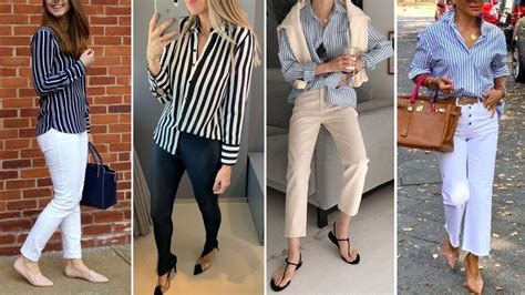 MODA EN OUTFITS 2023 CON CAMISA EN RAYASFASHION IN OUTFITS 2023 WITH