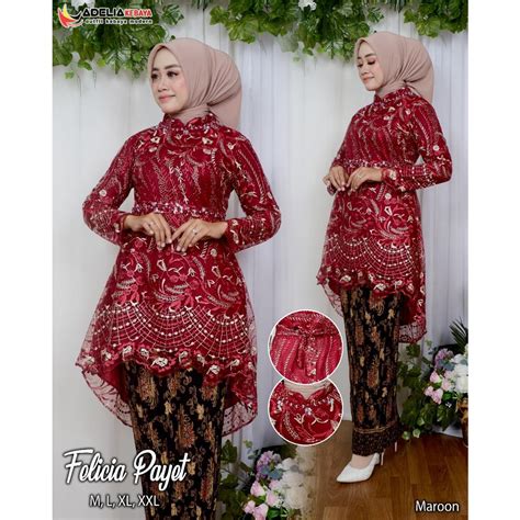 Jual AK Setelan Kebaya Tunik Felicia Payet Kebaya Modern Outfit