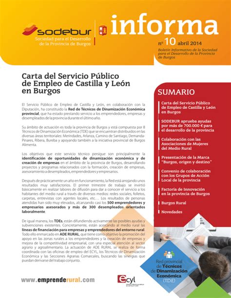 Carta Del Servicio P Blico De Empleo De Castilla Y Le N