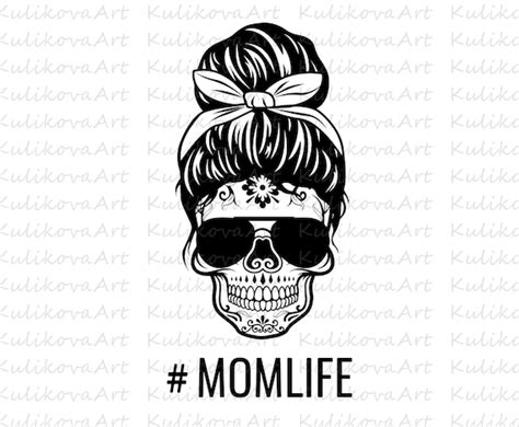 Svg Mom Life Skull Mmbah