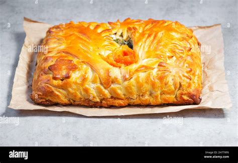 Tarte Au Poissontarte Traditionnelle Russe à Base De Pâte De Levure