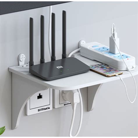 Wifi Router Shelf Modem Holder Tv Box Rack Wall Storage Dvd Player Space Saver Organizer Rak