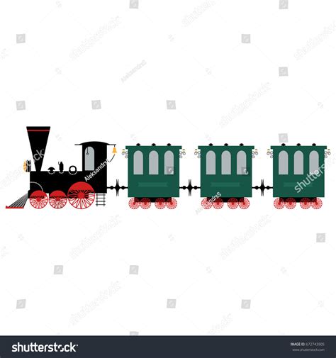 Vector Illustration Toy Train Stock Vector Royalty Free 672743905