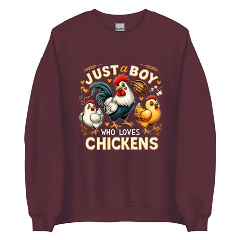 Just A Boy Who Loves Chickens Farm Chicken Animal Lover Chickens T