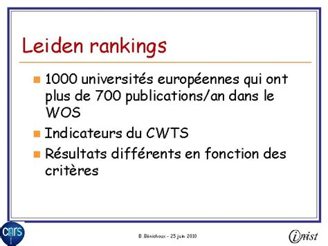 Outils Pour Lvaluation De La Recherche Scientifique Brigitte