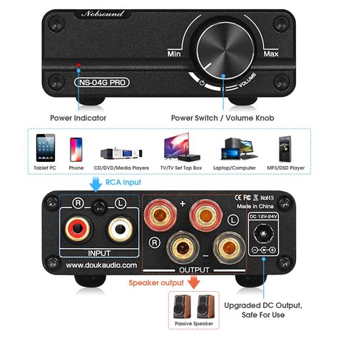 Nobsound Ns G Pro Hifi Channel Digital Amplifier Stereo Audio