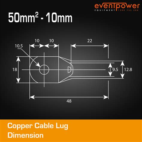 Copper Cable Lug 50mm Lug 10mm Hole Eventpower Equipment