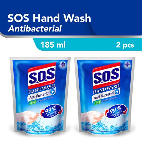 Jual SOS Hand Soap Anti Bacterial Refill Sabun Cuci Tangan 185 ML 2 Pcs