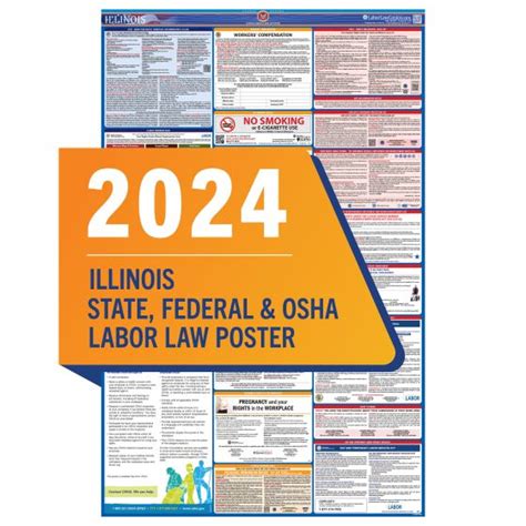 2024 Illinois Labor Law Poster State Federal OSHA In One Single