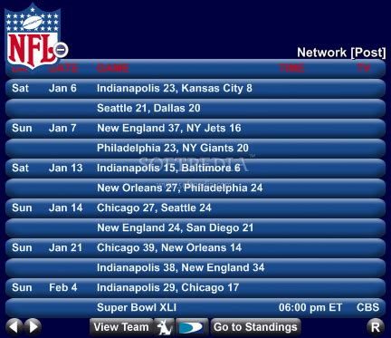 NFL Team Schedule 2.3 - Download, Screenshots