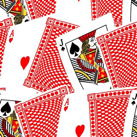 Blackjack Cards In A Seamless Pattern Stock Vector Illustration Of