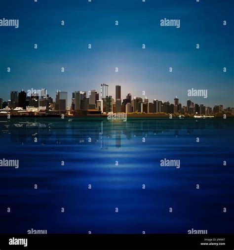 Abstract Background With Silhouette Of Vancouver Stock Vector Image