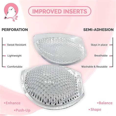 Femerchi Silicone Bra Inserts Pads For Sizes A D Breathable Nonslip