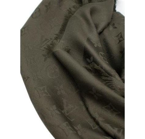 Louis Vuitton Khaki Monogram Jacquard Shawl For Sale At 1stdibs