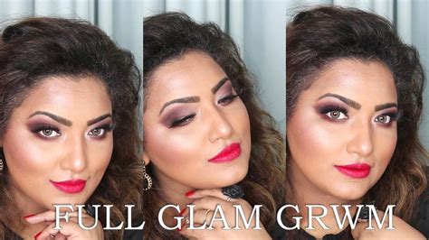 Full Glam Grwm Smokey Eyes With Red Lips Youtube