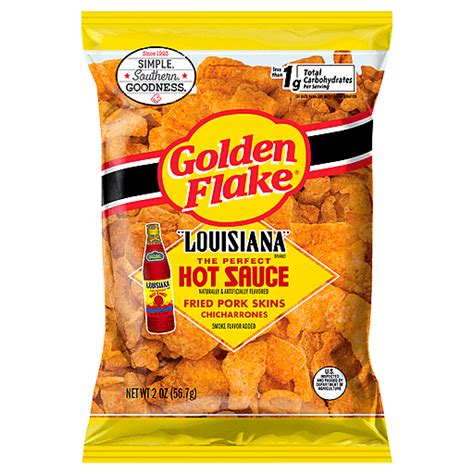 Golden Flake Chicharrones Hot Sauce Fried Pork Skins Oz Shop FairPlay Foods
