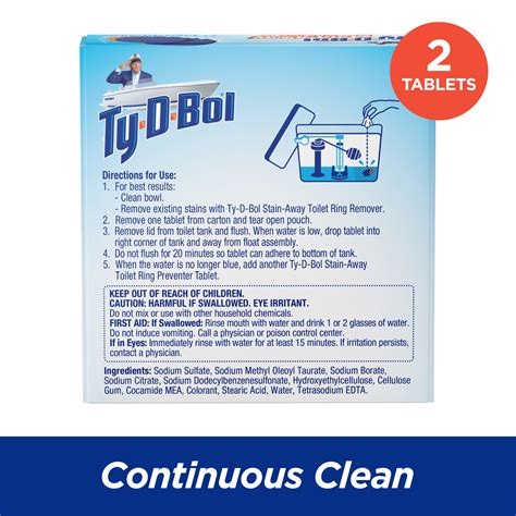 Ty⬝d⬝bol Stain Away Toilet Ring Preventer Tablet Ty⬝d⬝bol Toilet Bowl Cleaner