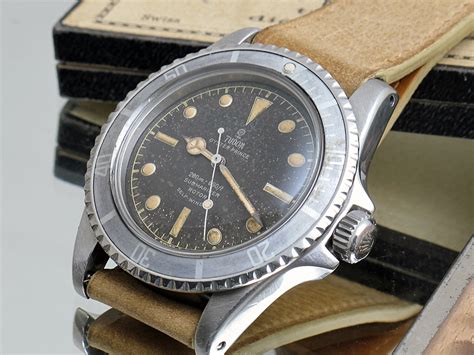 Tudor Submariner With A Tropical Brown Gilt Chapter Ring Dial And