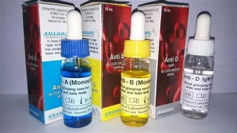 Anamol Liquid Blood Grouping Reagent Anti Monoclonal Diagnostic Test