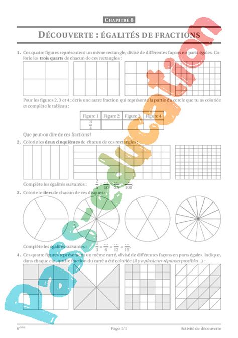 Fractions Me Cours Exercices Coll Ge Math Matiques Pass