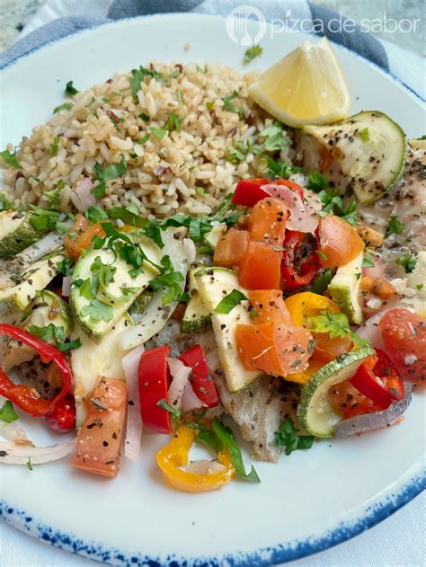 Pescado Al Horno Con Vegetales Pizca De Sabor