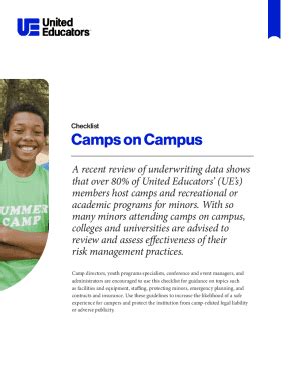 Fillable Online Checklist Camps On Campus Willamette University Fax