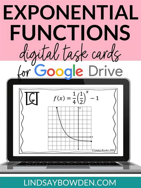 Exponential Functions Digital Task Cards Lindsay Bowden Quadratics