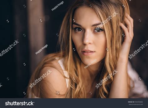 Close Up Portrait Pretty Girl Blonde Stock Photo 550350682 Shutterstock