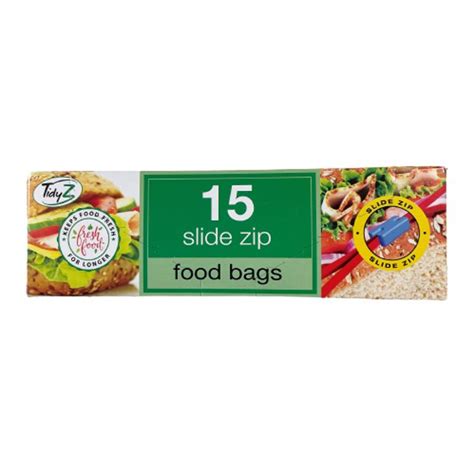 Tidyz Resealable Slide Zip Food Bags 15 Pack Wholesale