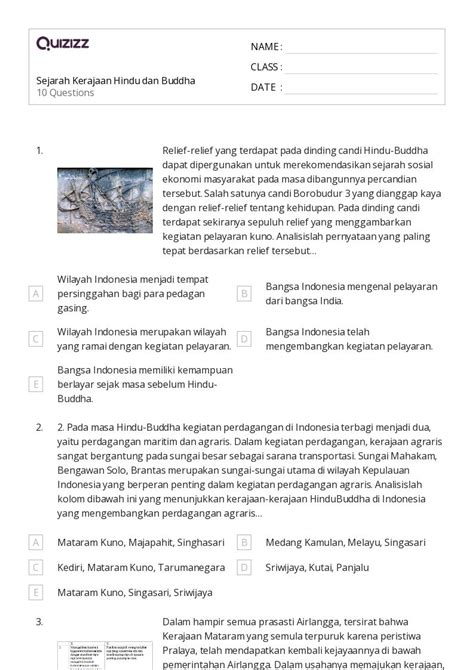 Lembar Kerja Asal Usul Agama Hindu Untuk Kelas Di Quizizz