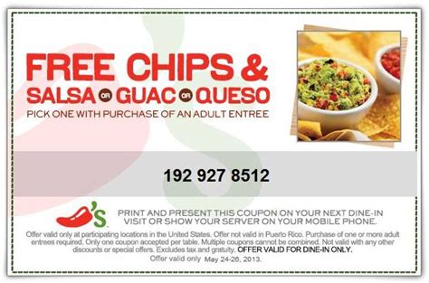 Free Chilis Printable Coupons 2018 Download Free Chilis Printable