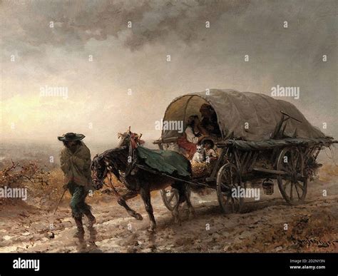 Schlesinger Carl - Covered Wagon - Swiss School - 19th Century Stock Photo - Alamy