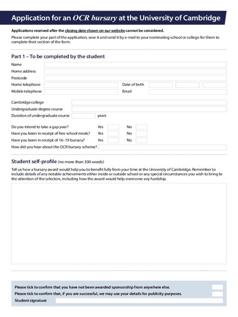 Fillable Online Ocr Org OCR Bursary Form Fax Email Print PdfFiller