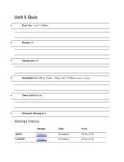 Mgt Unit Quiz Second Attempt Docx Unit Quiz Due May At