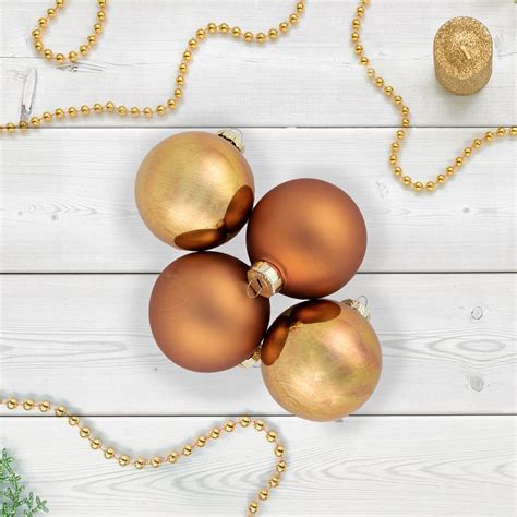 9ct Bronze 2 Finish Christmas Glass Ball Ornaments 25 65mm Christmas Central