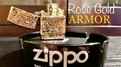 Unboxing Zippo Armor Rose Gold Deep Carve 49703 Youtube