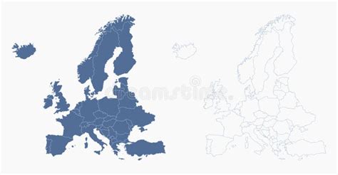 Plan De L europe Bleue Avec Plan Des Pays Pour Présentations Affiches