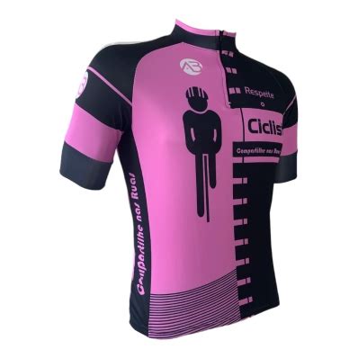 Camisa Ciclismo Classic Respeite O Ciclista Rosa Chiclete