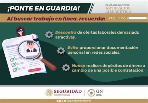 Fraudes A Trav S De Ofertas De Empleo En L Nea Guardia Nacional Cert