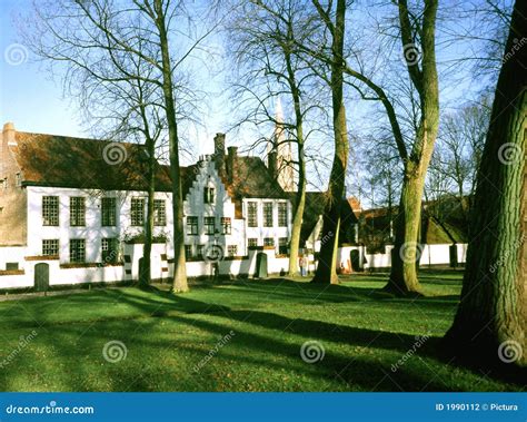 Beguinage in Bruges stock photo. Image of trees, bruges - 1990112